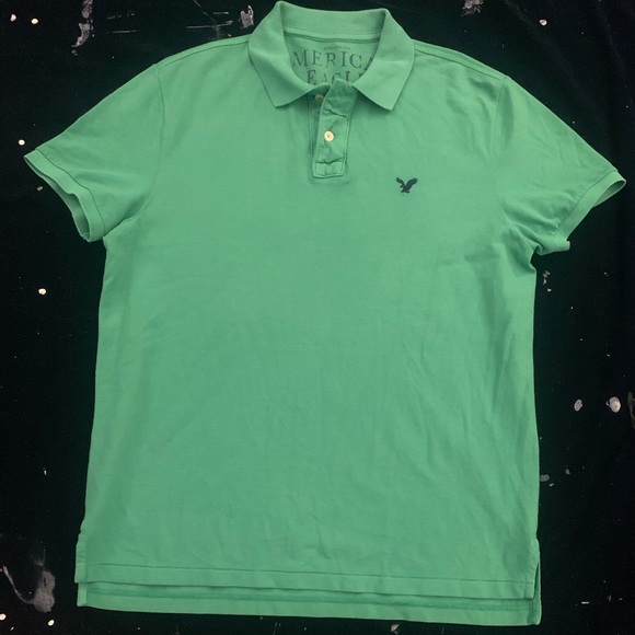🦅AMERICAN EAGLE🦅 SS All Cotton 2 Button Polo - Picture 2 of 7
